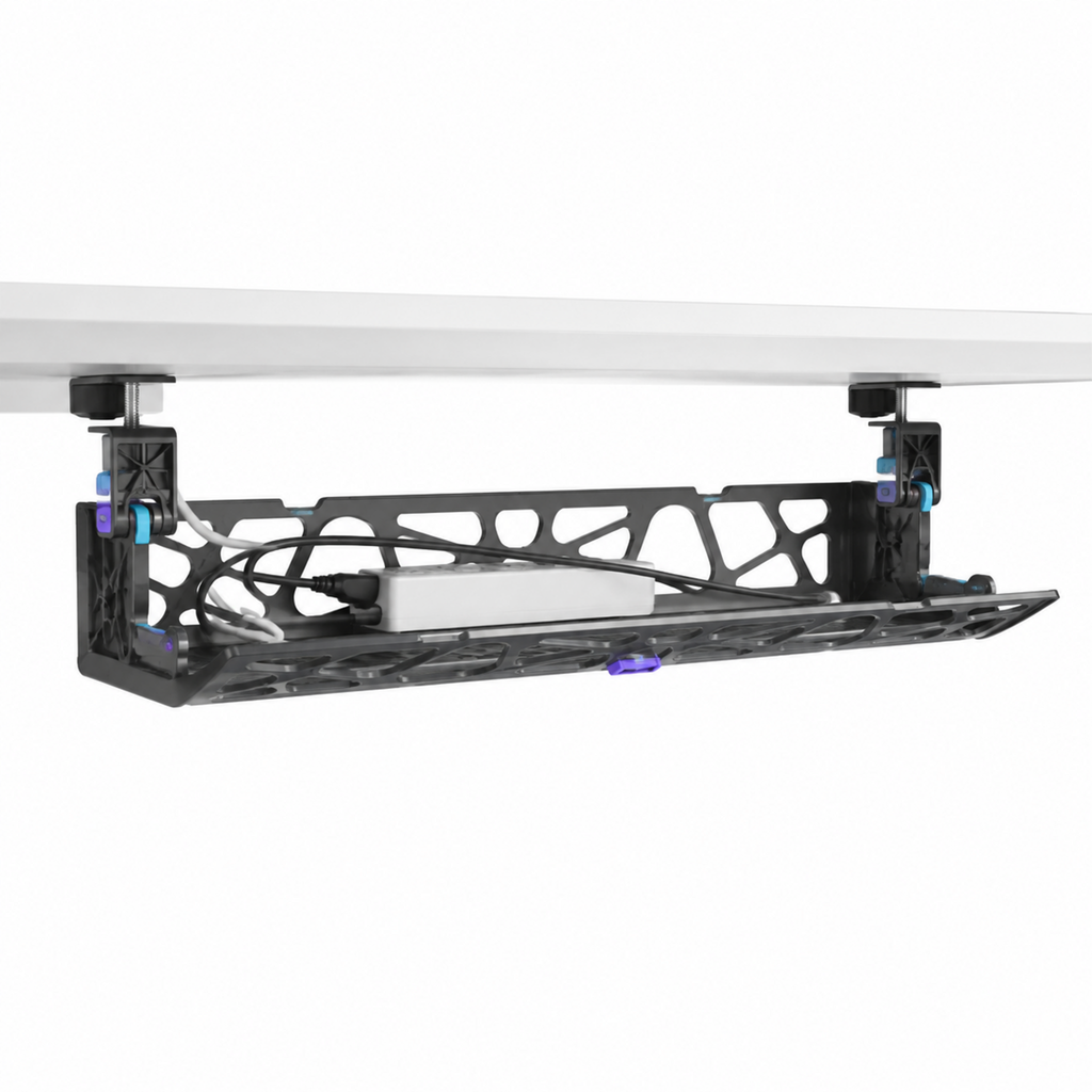 GridVault Clamp-On Under-Desk Cable Tray