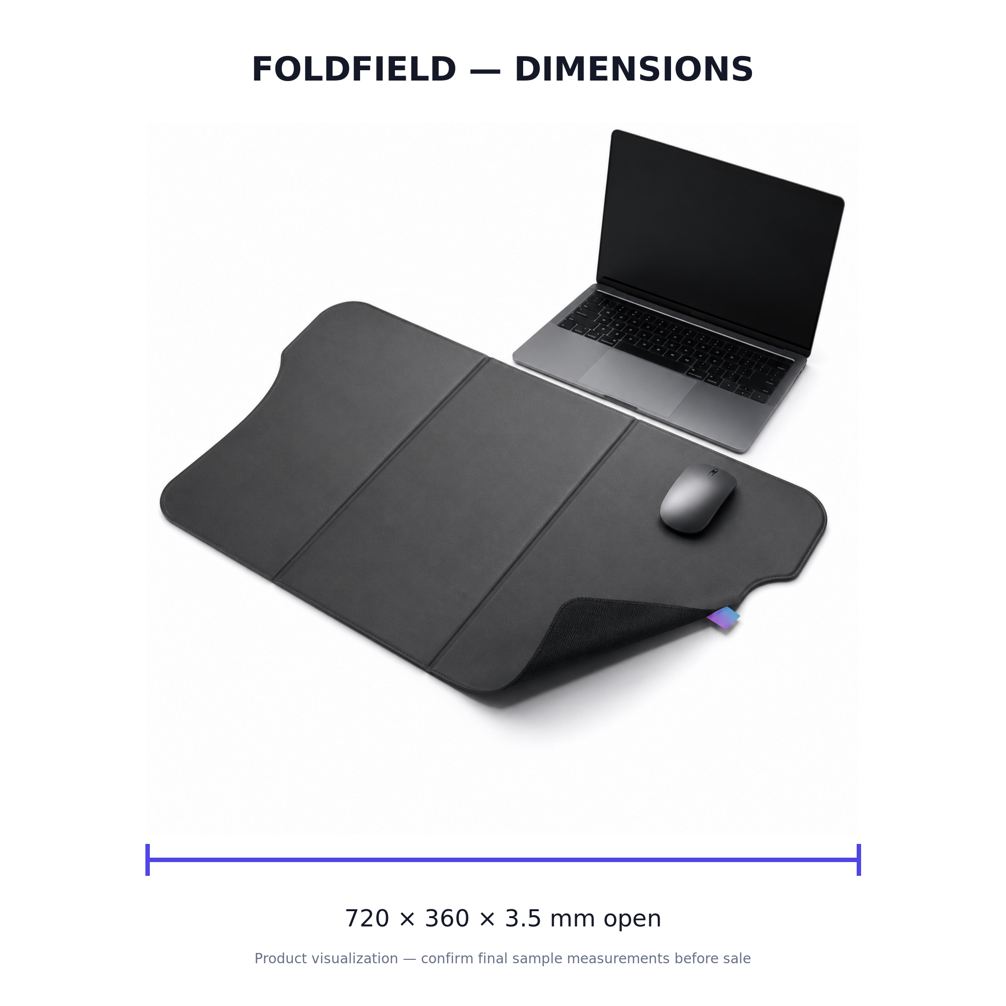 FoldField 3-Panel Travel Desk Mat