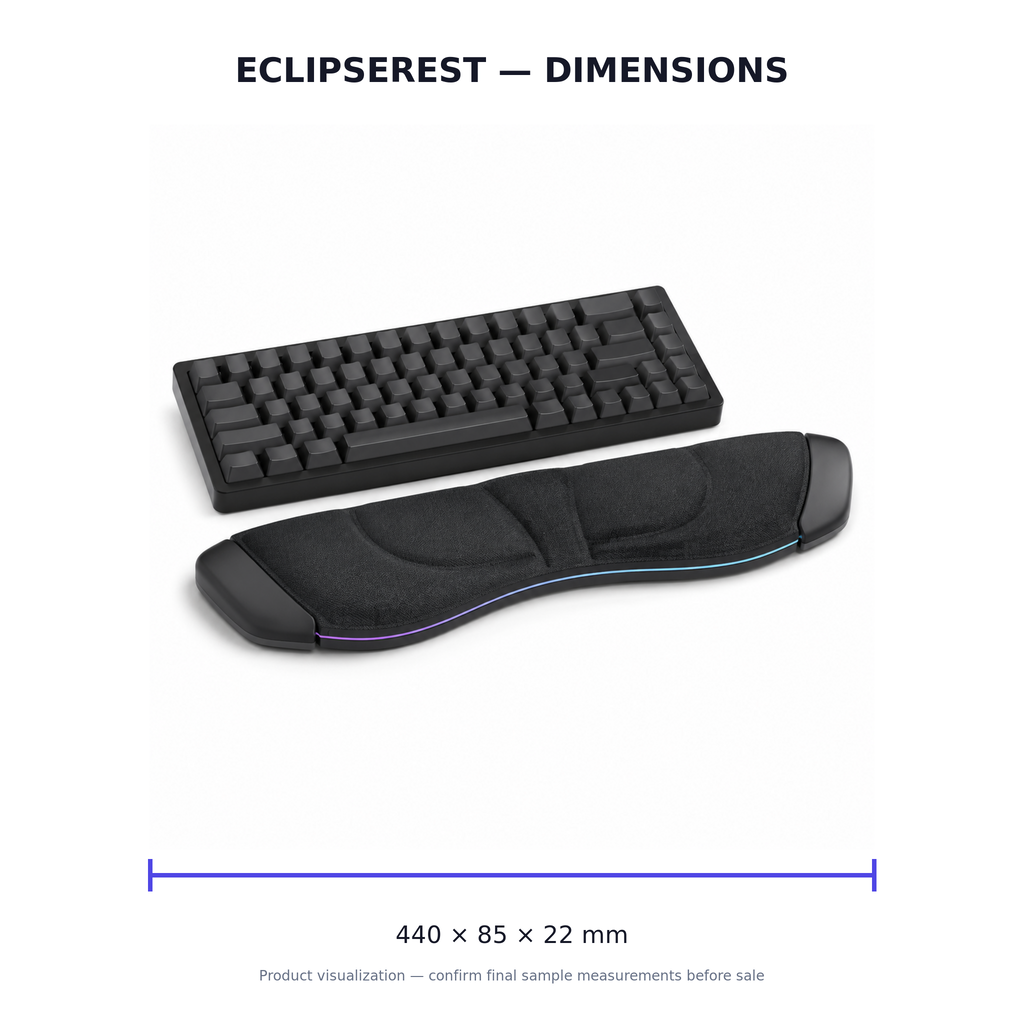 EclipseRest Contoured Keyboard Wrist Rest