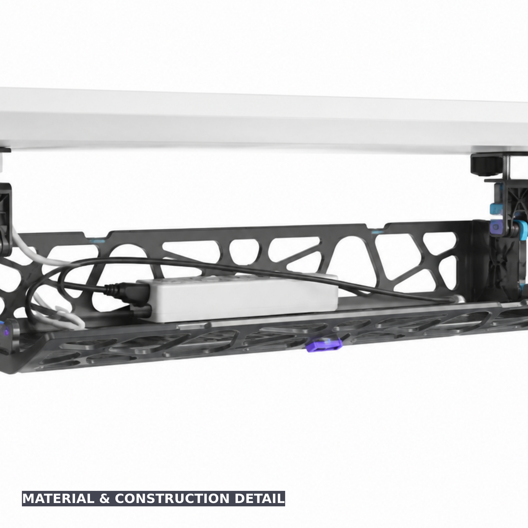 GridVault Clamp-On Under-Desk Cable Tray